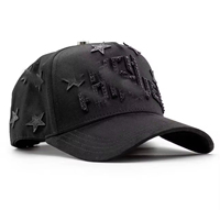 Barbas Hat Custom 5-Panel Gorras Suède Baseballpet met gebogen klep, Zwarte Originele B-Star Graffiti Strohoed, Barbas Hat