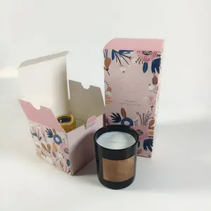 Personalized Packing Recyclable Art Paper Foldable Small Paper Box Candle Jar Packaging Box Candles Boxes