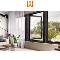 Fenêtre à battant horizontale HISEGN au design moderne, à rupture de pont thermique, avec cadre en alliage d'aluminium et moustiquaire en acier inoxydable