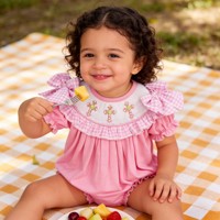 Combinaison à volants pour bébé fille, en tissu peigné Spandex/Coton, avec fermeture éclair discrète, motif Pâques 'Il est ressuscité', style décontracté