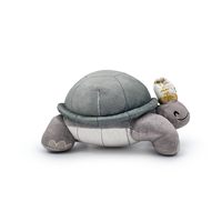 Peluche tortue grise de 9 pouces, adorable poupée tortue avec chapeau d'amiral, jouet interactif pour chiens et chats