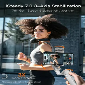 Für <span class=keywords><strong>Hohem</strong></span> für ISteady XE 3-Achsen mit Füll licht für iPhone Android Face Tracking für Tiktok Vlog Handheld Gimbal Stabil izer - Product Image 4
