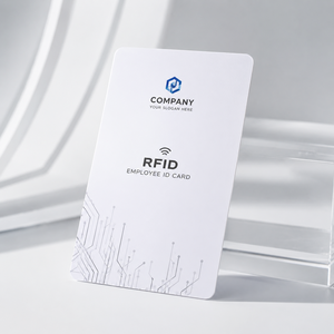 บัตรประจำตัวพนักงาน RFID แบบเขียนซ้ำได้ พร้อมโลโก้สั่งทำ สำหรับการควบคุมการเข้าออกขององค์กรและการจัดการการลงเวลาทำงานของพนักงาน - Product Image 1