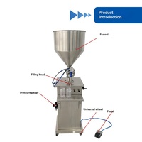 Machine de remplissage verticale pneumatique à valve rotative, distributeur double usage pour pâtes et liquides, semi-automatique, pour miel et cosmétiques, 220V