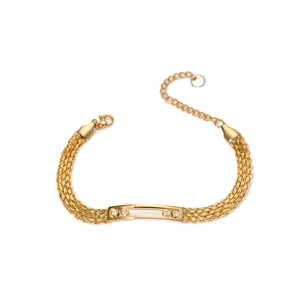 Bracelet Chaîne Classique Tendance en Acier Inoxydable 316L Plaqué Or PVD, Durable et Résistant, Design Multi-brins, Idéal Cadeau - Product Image 2
