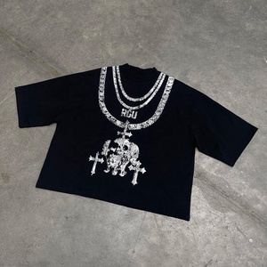 T-shirt graphique ample personnalisé Streetwear imprimé numérique en gros T-shirt décontracté à manches courtes coupe courte avec impression personnalisée - Product Image 2