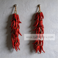 Guirlande artificielle de piments rouges pour décorations de fête, présentoirs de supermarché et expositions