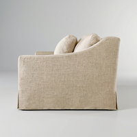 Canapé sectionnel à 2 coussins avec accoudoirs inclinés, aspect luxueux, prix abordable, pour salon de style européen américain moderne