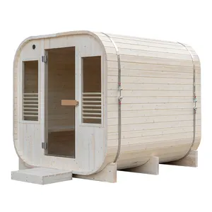 Canadian Red Cedar Outdoor Square Traditional sauna room European design Deluxe comfortable sauna room customized sauna