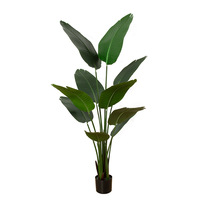 Plante artificielle de style nordique en pot sur pied, accent décoratif d'intérieur, faux palmier bonsaï du voyageur