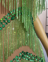 Nouvelle robe de danse latine à franges, sexy, pour soirée cocktail, mini-robe pour spectacle de groupe féminin