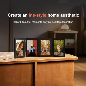 HuaJia Ensemble <span class=keywords><strong>de</strong></span> 4 tableaux pliants 4x6 en bois, écologiques, durables, à charnières, design rustique, pour <span class=keywords><strong>collage</strong></span> familial - Product Image 6