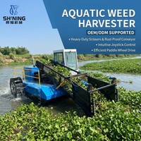 Cosechadora de Malezas Acuáticas de Alta Eficiencia con Rueda de Paletas, Unidad de Cosecha de Jacinto de Agua para Vías Navegables Interiores