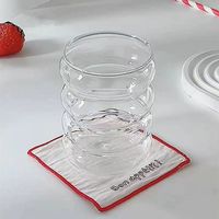 Tasse à thé en verre de sublimation vierge de luxe à haute teneur en borosilicate à paillettes colorées de 12 oz tasses à café en verre de 12 oz résistant à la chaleur