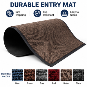 <strong>Heavy</strong> <strong>Duty</strong> Dust Control Door Mat, Non Slip <strong>Rubber</strong> <strong>Backed</strong> Entrance <strong>Carpet</strong> Mat for Long Term Commercial High Frequency Use - Product Image 1