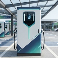 OCPP 1.6 60kW 240kW Pengisi Daya EV DC yang Dipasang di Lantai, Stasiun Pengisian Cepat CCS1 CCS2 GBT Dual Gun IP54 untuk Penggunaan Komersial