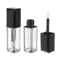 Tube de brillant à lèvres carré en plastique moulé par injection, avec bouchon à vis anti-déversement, sérigraphié, personnalisable, emballage ABS 3,5 ml