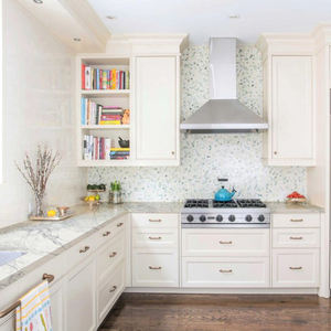 Goldtop özel Modern lüks klasik mutfak dolapları kontrplak Villa mutfak mobilyası kuvars taş menteşe aksesuarları satılık - Product Image 5