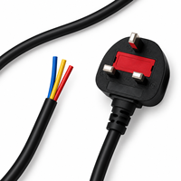 Câble d'alimentation britannique à 3 broches, prise BS1363, cordon électrique en PVC avec extrémités dénudées et étamées pour appareils électroménagers
