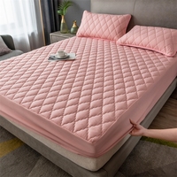 Наматрасник Queen Size из мягкого полиэстера, водонепроницаемый, дышащий, 400TC, толстый, однотонный, цельный