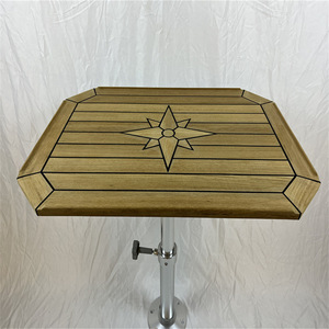 Plateau de table rectangulaire en teck à motif étoile, à bords droits, pour cour, accessoires marins populaires pour yacht, vendeur transfrontalier - Product Image 4