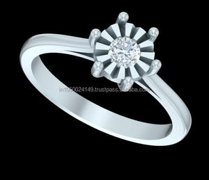 Anillo solitario Simple de Plata de Ley 925, ajuste de ilusión, Diamante cultivado en laboratorio, compromiso, regalo de aniversario de boda, chapado en oro - Product Image 2