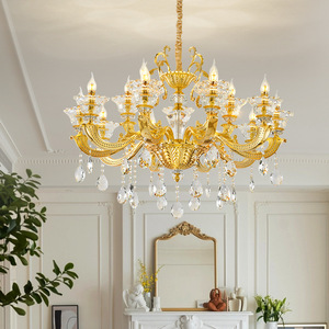 Lámpara de techo redonda de cristal de estilo europeo moderno, E27 LED, con múltiples cabezales, para sala de estar, pasillo, decoración del hogar - Product Image 1