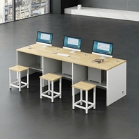 Bureau d'ordinateur multifonctionnel, durable et écologique pour étudiants, avec rangement pour tables d'examen scolaires et cloisons d'intimité intégrées