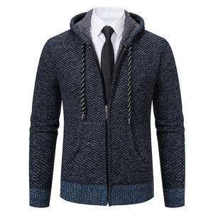 Chaqueta con Capucha para <span class=keywords><strong>Hombre</strong></span>, Moderna, con Logotipo Personalizado, con Cremallera, Cómoda, de Manga Larga, Informal, Urbana, con Cordón, Abrigada para Invierno - Product Image 4