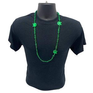 Collar de cuentas personalizado del Día de San Patricio de 36 pulgadas "Luck of the Irish", collar de trébol irlandés de trébol de la suerte, suministros para fiestas - Product Image 3