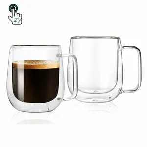 Bicchieri in borosilicato isolati a doppia parete bicchieri da caffè in vetro tazza da tè tazze da caffè Espresso