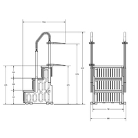Echelle de piscine 3 marches Double main courante Escaliers avec marches antidérapantes et résistantes