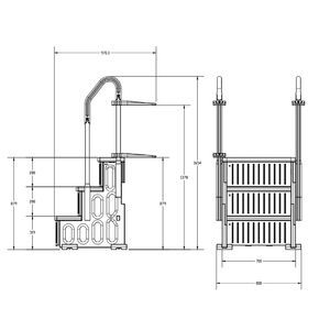 <span class=keywords><strong>Echelle</strong></span> de <span class=keywords><strong>piscine</strong></span> 3 marches <span class=keywords><strong>Double</strong></span> main courante Escaliers avec marches antidérapantes et résistantes - Product Image 4