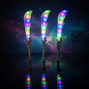 มีดมังกรและมีดฉลามพ่นสีแบบใหม่ ขายดี พร้อมไฟหลากสี เสียงและแสงแบบตรวจจับแรงโน้มถ่วง ของเล่นแฟลช - Product Image 2