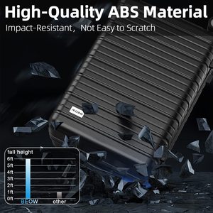 Hành lý Bộ mở rộng Trọng lượng nhẹ vali với bánh xe PC + ABS bền du lịch hành lý TSA khóa màu xám 3pcs - Product Image 5