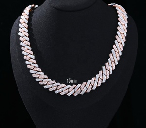 Catena Cubana in Oro 10K/14K/18K |   Diamante coltivato in laboratorio con pavé completo, design a doppia fila |   Gioielli Hip Hop Certificati IGI - Product Image 1