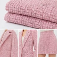 Tissu en polyester à motifs multicolores de haute qualité avec des fils métalliques et une texture épaisse en tweed adaptée aux vêtements pour femmes