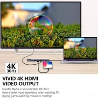 USB-C Hub Multiport Adaptateur 8 en 1 Type-C vers 4K HDTV HDMI Ethernet RJ45 Pour Ordinateur Portable