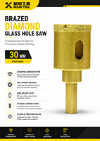 Jeu de forets diamantés 5-16 mm, scie cloche diamantée brasée avec queue hexagonale triangulaire pour carrelage et céramique