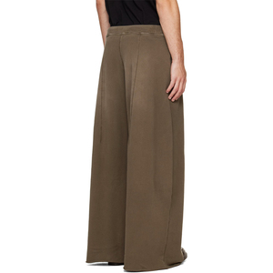 Pantalon de survêtement plissé en molleton de coton pour homme, coupe large, taille élastique avec cordon de serrage, décontracté, couleur kaki, pour l'automne - Product Image 3