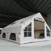 Tente de camping gonflable d'hiver, imperméable, grande tente familiale de glamping pour 8 à 10 personnes, 4 saisons, tente gonflable d'extérieur pour le camping