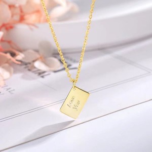 Mode En Acier Inoxydable Personnalisé Gravé Personnalisé Médaillon Pendentif Lettre D'amour Enveloppe Collier pour Femmes Hommes Bijoux Cadeau - Product Image 6