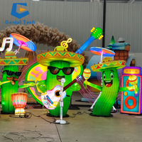 Lanterne en soie à thème 3D JFL-41 pour l'extérieur, lanterne de festival lumineuse personnalisée avec bande de dessin animé Mofit pour la décoration