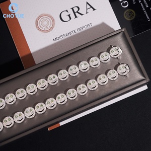 Smile Design Moissanite Cuban Link <b>Bracelet</b> Rhodium Plated <b>Solid</b> 925 <b>Silver</b> Hiphop Iced Out Jewelry - Product Image 4