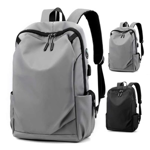 Minimalist Nylon Backpack Large Capacity Waterproof Design Unisex Softback Style Gray Color for Work and School - Product Image 3