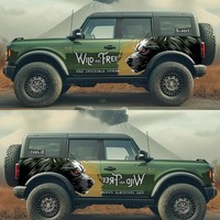 Autocollant latéral MZLH tout-terrain pour Tank Bronco Haval Jietu BJ40 Wrangler - Autocollant vinyle dessin animé auto-adhésif à usage unique