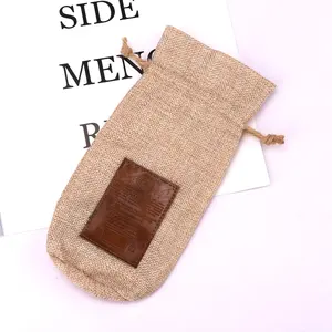 Biểu Tượng Tùy Chỉnh In Ấn Vòng Dưới Đay Quà Tặng Rượu Vang Dây Kéo Túi Thân Thiện Với Môi Vải Bố <span class=keywords><strong>Linen</strong></span> Bụi <span class=keywords><strong>Pouch</strong></span> - Product Image 3