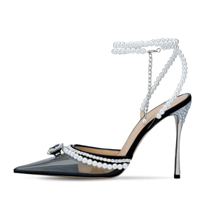 Dropshipping: Zapatos de Tacón de Lujo para Mujer, Modelo Talon Pour Femme, con Punta Cubierta y Lazo de Cristal, Última Moda 2025 - Product Image 1
