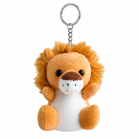 Porte-clés Lion en Peluche Zaves – Écologique, Durable, Adorable, Breloque de Sac en Forme d'Animal en Peluche, Anneau Métallique, Mini Jouet Doux et Moelleux, Pendentif pour Clés