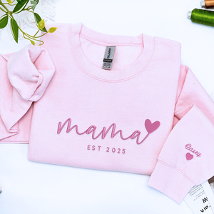 Sudadera con corazón de mamá o Sudadera con capucha bordada personalizada regalo del Día de la madre para mamá - Product Image 6